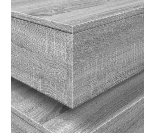 Kafijas Galdiņš Ar Led, Pelēka Koka, 90X50X40 Cm Vidaxl