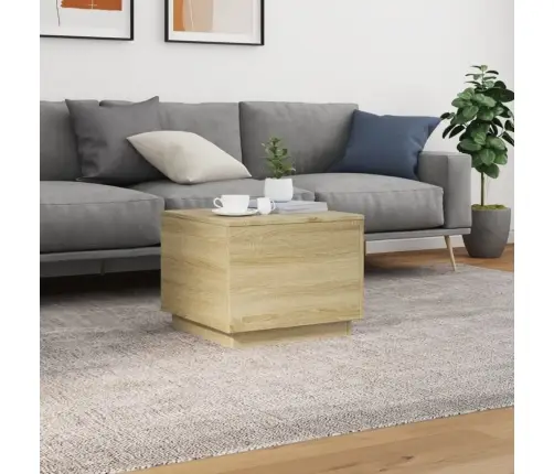 Kafijas Galdiņš Ar Led, Ozolkoka Krāsa, 50X50X40 Cm Vidaxl