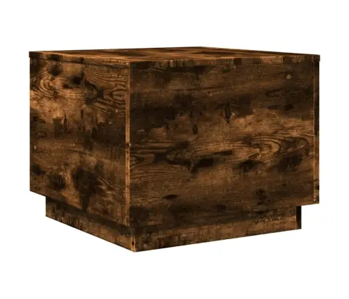 Kohvilaud Led-Tuledega, Suitsutatud Tamm, 50X50X40 Cm