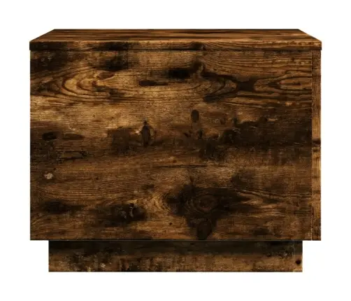 Kohvilaud Led-Tuledega, Suitsutatud Tamm, 50X50X40 Cm