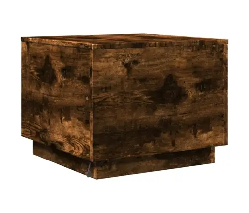 Kohvilaud Led-Tuledega, Suitsutatud Tamm, 50X50X40 Cm