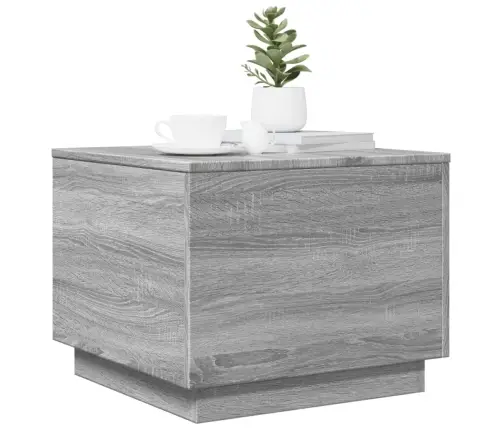 Kafijas Galdiņš Ar Led, Pelēka Ozola, 50X50X40 Cm Vidaxl