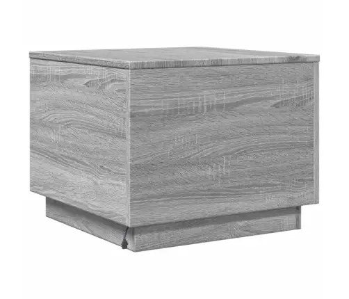 Kafijas Galdiņš Ar Led, Pelēka Ozola, 50X50X40 Cm Vidaxl