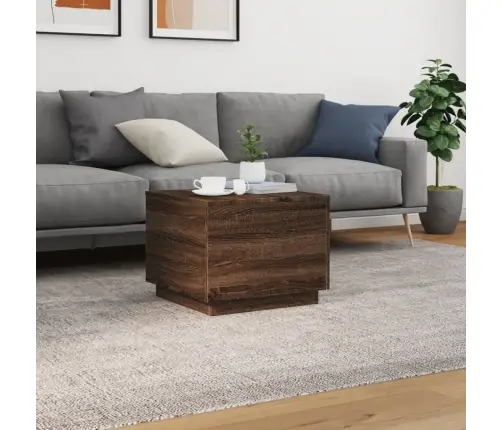 Kafijas Galdiņš Ar Led, Brūna Ozola, 50X50X40 Cm Vidaxl