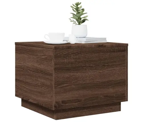 Kafijas Galdiņš Ar Led, Brūna Ozola, 50X50X40 Cm Vidaxl