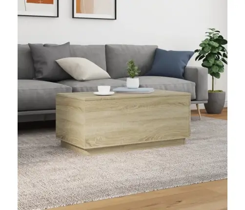 Kafijas Galdiņš Ar Led, Ozolkoka, 90X50X40 Cm Vidaxl