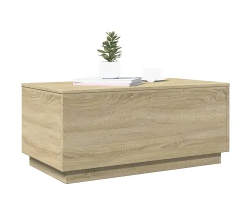 Kafijas Galdiņš Ar Led, Ozolkoka, 90X50X40 Cm Vidaxl