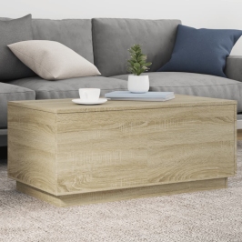 Kafijas Galdiņš Ar Led, Ozolkoka, 90X50X40 Cm Vidaxl
