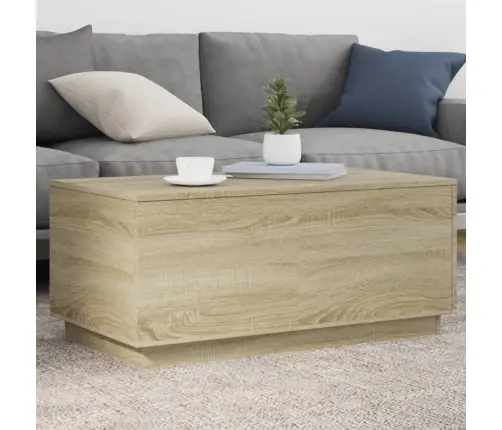 Kafijas Galdiņš Ar Led, Ozolkoka, 90X50X40 Cm Vidaxl