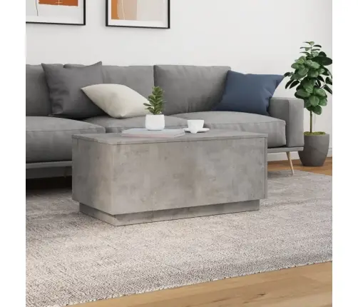 Kafijas Galdiņš Ar Led, Betona Pelēks, 90X50X40 Cm Vidaxl