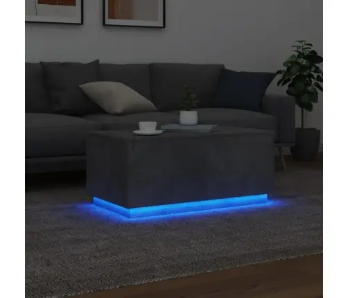 Kafijas Galdiņš Ar Led, Betona Pelēks, 90X50X40 Cm Vidaxl