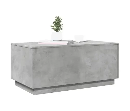 Kafijas Galdiņš Ar Led, Betona Pelēks, 90X50X40 Cm Vidaxl