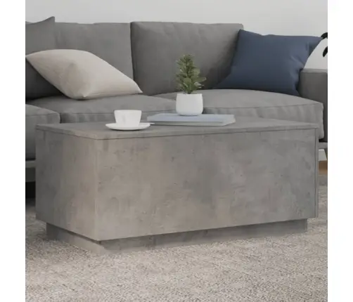 Kafijas Galdiņš Ar Led, Betona Pelēks, 90X50X40 Cm Vidaxl