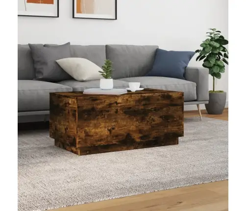 Led-Tuledega Kohvilaud, Suitsutatud Tamm, 90X50X40 Cm