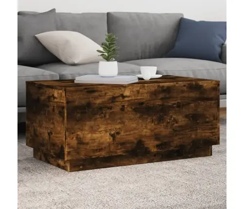 Led-Tuledega Kohvilaud, Suitsutatud Tamm, 90X50X40 Cm