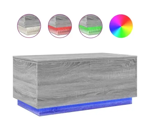 Led-Tuledega Kohvilaud, Hall Sonoma Tamm, 90X50X40 Cm