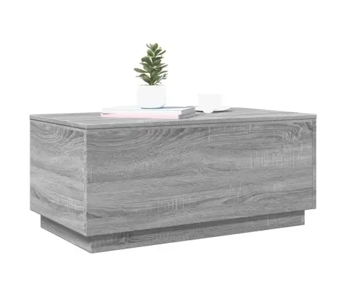 Led-Tuledega Kohvilaud, Hall Sonoma Tamm, 90X50X40 Cm