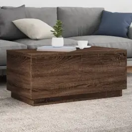 Kafijas Galdiņš Ar Led, Brūna Koka, 90X50X40 Cm Vidaxl