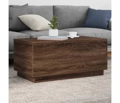 Kafijas Galdiņš Ar Led, Brūna Koka, 90X50X40 Cm Vidaxl