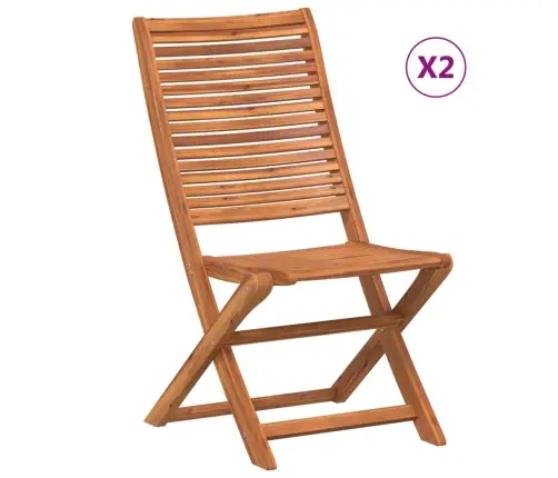 Saliekami Dārza Krēsli, 2 Gab., Akācijas Masīvkoks Vidaxl