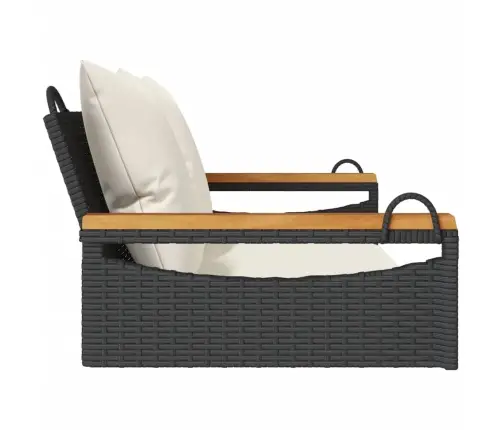 Šūpoļu Sols Ar Spilveniem, Melns, 109X62X40 Cm, Pe Rotangpalma Vidaxl Šūpoļu Sols Ar Spilveniem, Melns, 109X62X40 Cm, Pe Rotangpalma Vidaxl