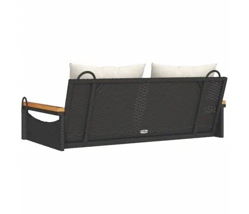 Šūpoļu Sols Ar Spilveniem, Melns, 109X62X40 Cm, Pe Rotangpalma Vidaxl Šūpoļu Sols Ar Spilveniem, Melns, 109X62X40 Cm, Pe Rotangpalma Vidaxl