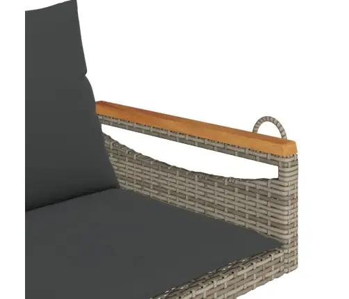 Šūpoļu Sols Ar Spilveniem, Pelēks, 109X62X40 Cm, Pe Rotangpalma Vidaxl