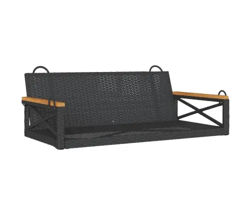 Šūpoļkrēsls, Melns, 109X62X40 Cm, Pe Rotangpalma Vidaxl