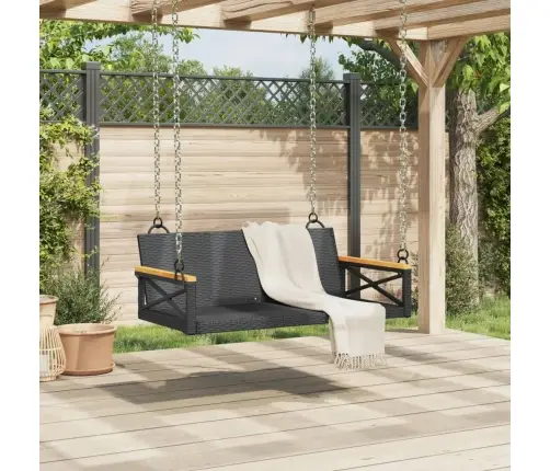 Šūpoļkrēsls, Melns, 109X62X40 Cm, Pe Rotangpalma Vidaxl