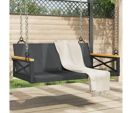 Šūpoļkrēsls, Melns, 109X62X40 Cm, Pe Rotangpalma Vidaxl