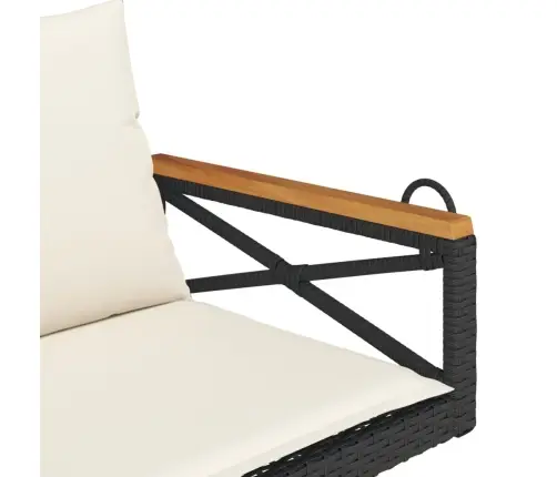 Kiikpink Koos Patjadega, Must, 109 X 62 X 40 cm Polürotang