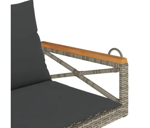 Šūpoļu Sols Ar Spilveniem, Pelēks, 109X62X40 Cm, Pe Rotangpalma Vidaxl