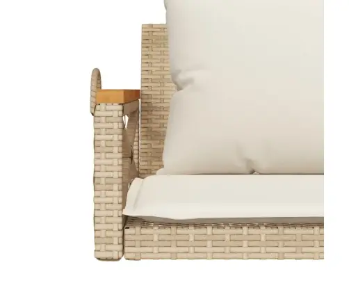 Šūpoļu Sols Ar Spilveniem, Bēšs, 109X62X40 Cm, Pe Rotangpalma Vidaxl
