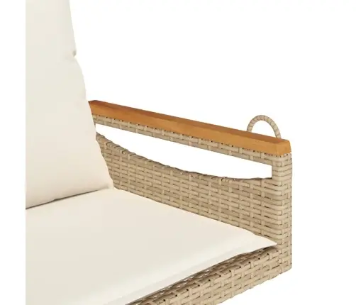 Šūpoļu Sols Ar Spilveniem, Bēšs, 63X62X40 Cm, Pe Rotangpalma Vidaxl