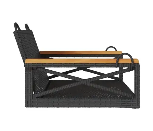 Šūpoļu Sols Ar Spilveniem, Melns, 63X62X40 Cm, Pe Rotangpalma Vidaxl