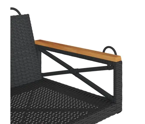 Šūpoļu Sols Ar Spilveniem, Melns, 63X62X40 Cm, Pe Rotangpalma Vidaxl