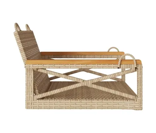 Šūpoļu Sols Ar Spilveniem, Bēšs, 63X62X40 Cm, Pe Rotangpalma Vidaxl