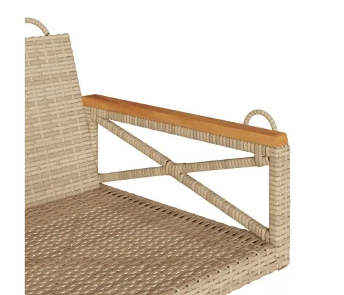 Šūpoļu Sols Ar Spilveniem, Bēšs, 63X62X40 Cm, Pe Rotangpalma Vidaxl