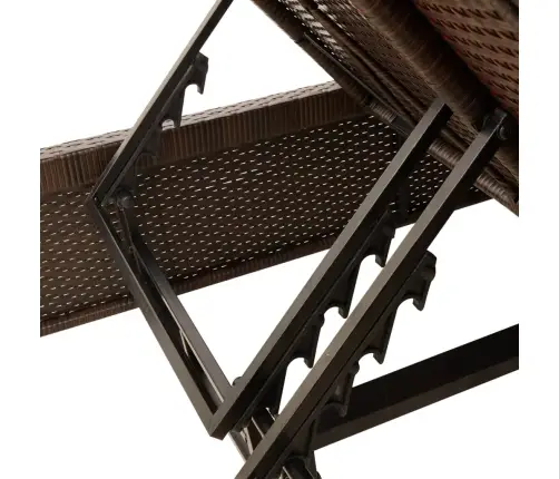 Kahekohaline Päevitustool Istmepatjadega, Pruun, Polürotang