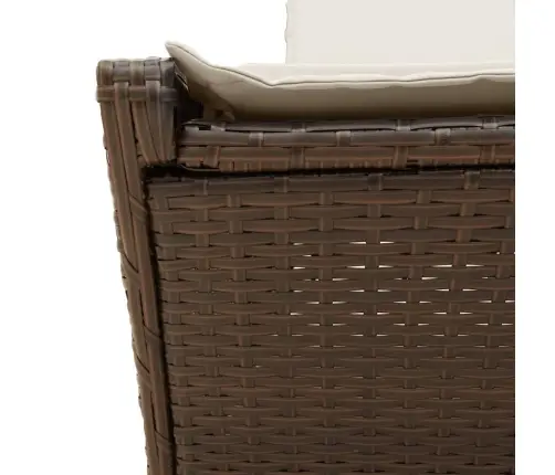 Kahekohaline Päevitustool Istmepatjadega, Pruun, Polürotang