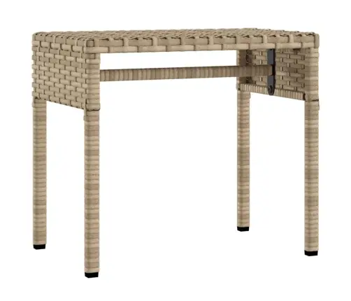 Päevitustool Koos Varikatuse Ja Lauaga, Beež, Polürotang