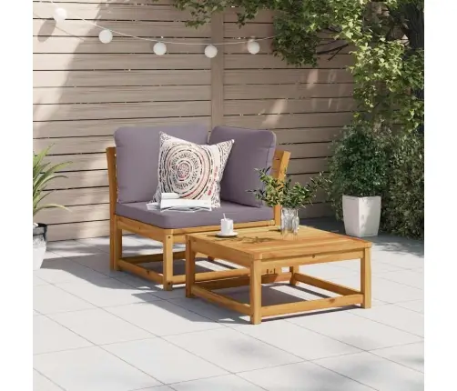 Dārza Stūra Dīvāns Ar Matračiem, 73X73X65Cm, Akācijas Masīvkoks Vidaxl