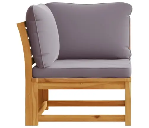 Dārza Stūra Dīvāns Ar Matračiem, 73X73X65Cm, Akācijas Masīvkoks Vidaxl