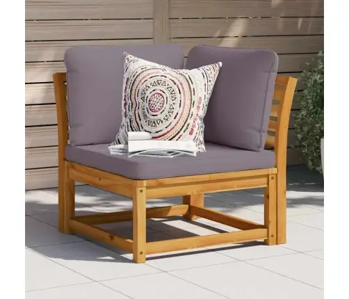 Dārza Stūra Dīvāns Ar Matračiem, 73X73X65Cm, Akācijas Masīvkoks Vidaxl