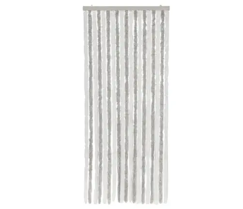 Kukaiņu Aizkars, Gaiši Pelēks Un Balts, 56X185 Cm, Šenils Vidaxl
