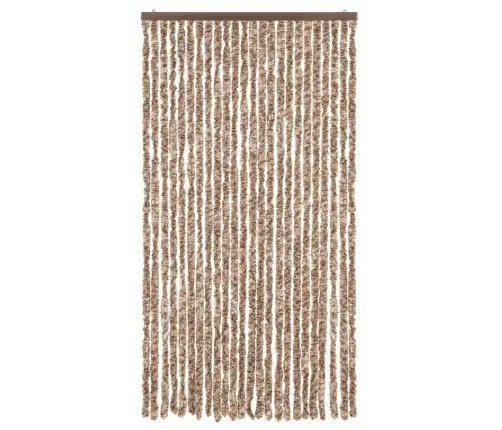 Mušu Aizkars, 100X220 Cm, Bēšs Un Tumši Brūns Šenils Vidaxl