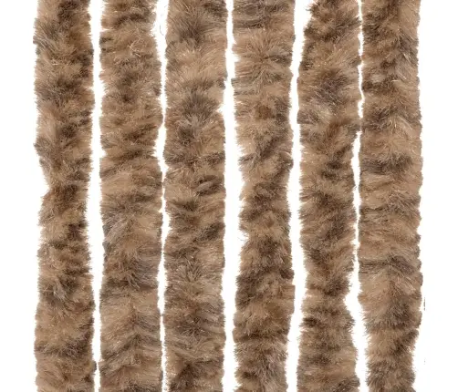 Mušu Aizkars, 100X220 Cm, Bēšs Un Tumši Brūns Šenils Vidaxl