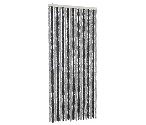 Kukaiņu Aizkars, Pelēks Un Melns, 56X185 Cm, Šenils Vidaxl