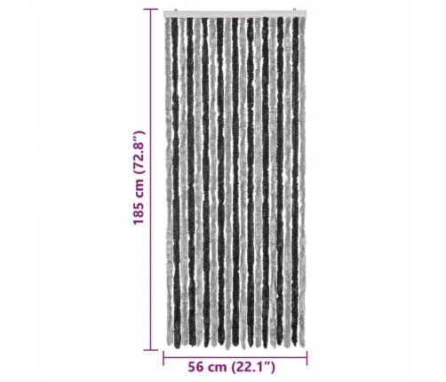 Kukaiņu Aizkars, Pelēks Un Melns, 56X185 Cm, Šenils Vidaxl