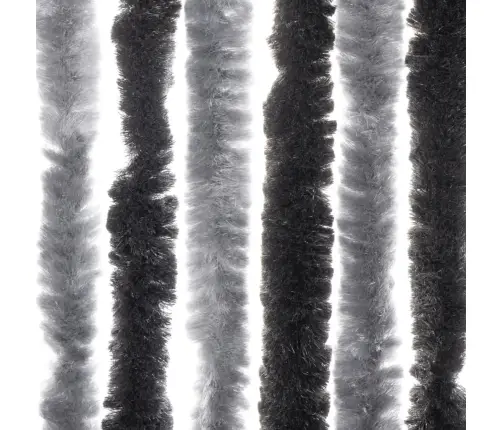 Kukaiņu Aizkars, Pelēki Un Melni, 56X200 Cm, Šenils Vidaxl